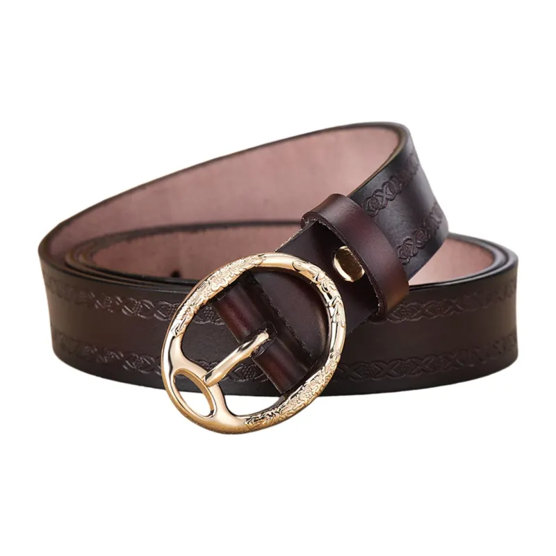JEANSWEST Cow Split Leather Belts Women's 3.0CM-2