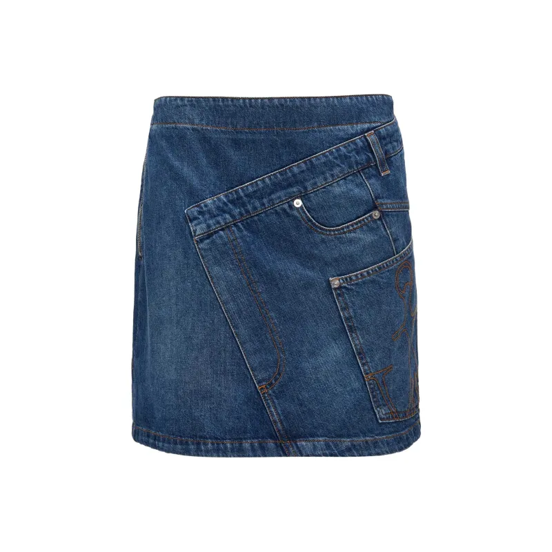 JW Anderson Twisted Denim Mini Skirt-0