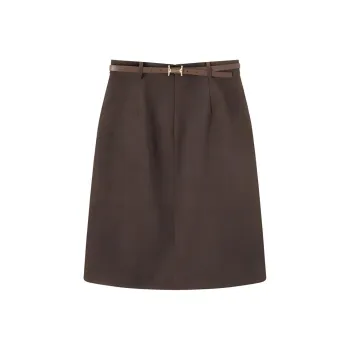 EICHITOO Casual Long Skirts Women's Dark Brown