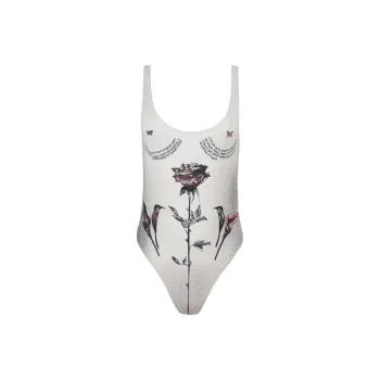 Jean Paul Gaultier One piece Swimsuit Women's Gray White