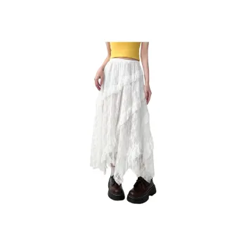 FLIM Casual Long Skirts Women's White