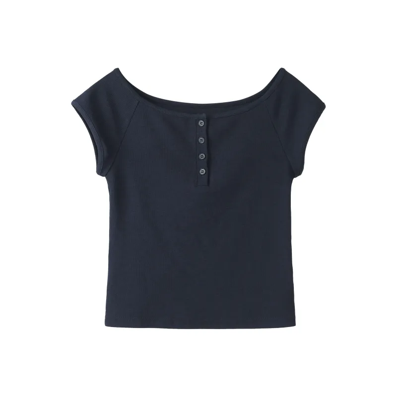 Fstudio Summer Crew Neck Fashion Solid Color Versatile Short Sleeved T Shirts Women's-1