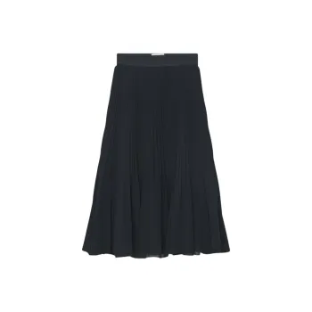 ARITZIA Wilfred New Twirl Pleated Skirt Casual Long Skirts Women's Dark Night Navy/Blackout Navy