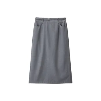 LEDIN Casual Long Skirt Women's Lunar Rock Gray