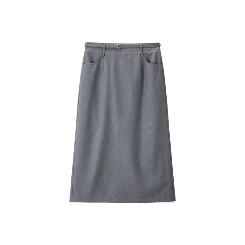 LEDIN Casual Long Skirt Women's Lunar Rock Gray-0