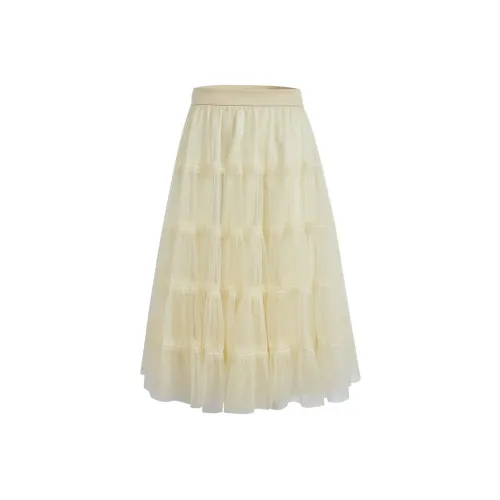KUOSE Casual Long Skirt Women's Yellow