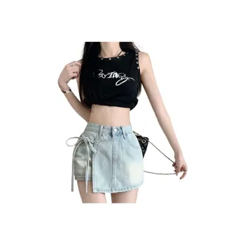 Shuhao Bai Denim Shorts Women's Blue