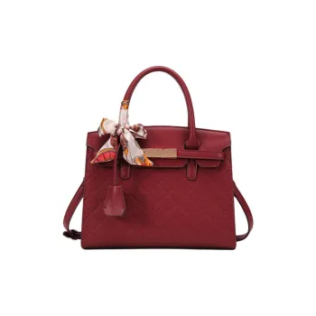 PAYOT Microfiber Synthetic Leather Handbag Women's Burgundy