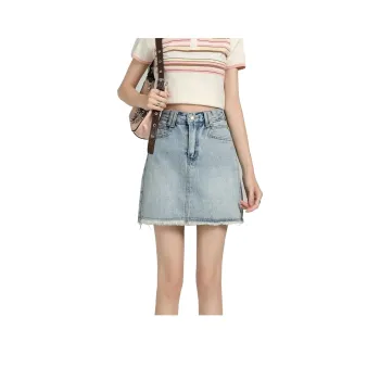 MJB Denim Short Skirts Women's Light Blue