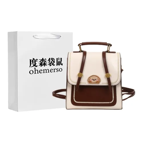 Dusen Kangaroo PU Backpack Women's Multicolor