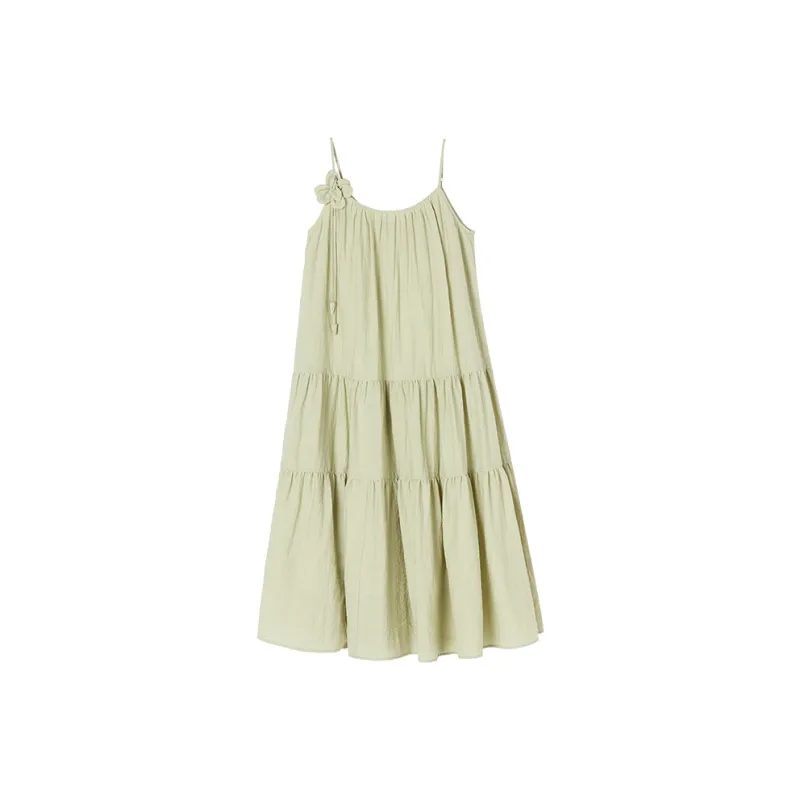 XIANGYING Slip Dress Women's Light Green-0