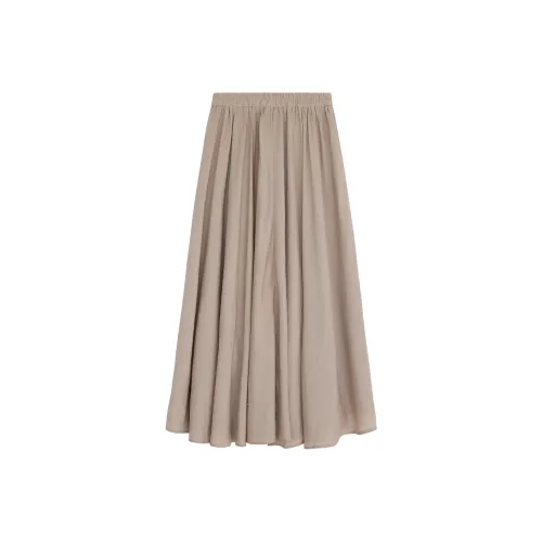 REAL EASY Casual Long Skirts Women's Khaki