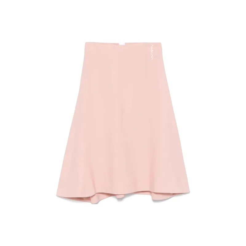 MARNI Logo Embroidered Flared Midi Skirt-0