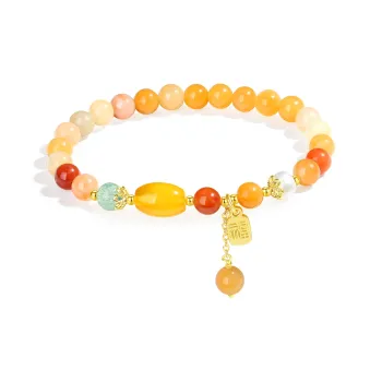 CMFY Golden Silk Jade Bracelets Unisex