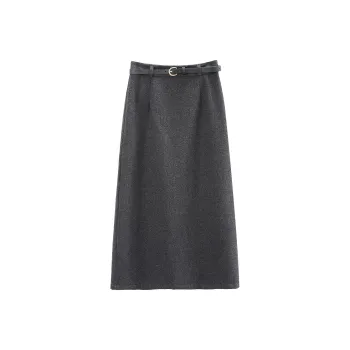 A Paradise For Awakening Casual Long Skirts Women's Dark Gray