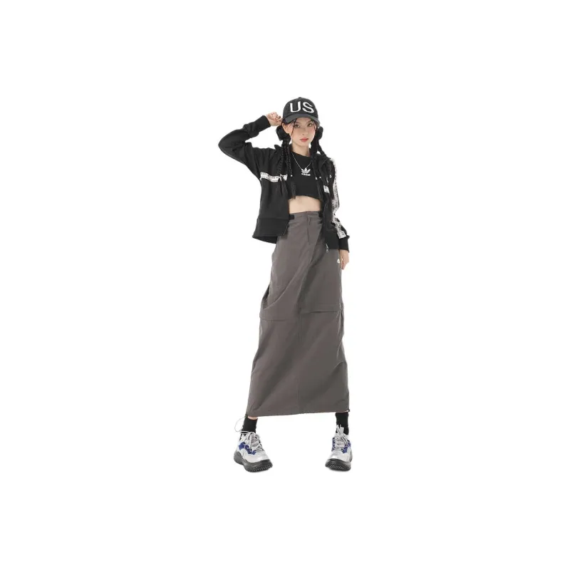 ZNZW Casual Long Skirts Women's Space Gray-0