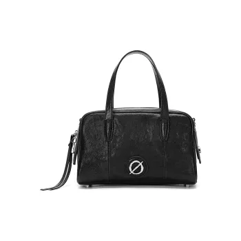 JELLYTOYBOY Sheepskin Everything Boston Bag Shoulder Bag, Crossbody Bag, Handbag Women's Black