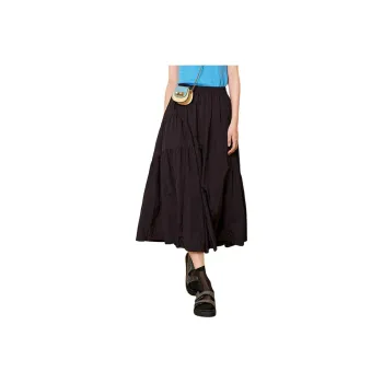 VILAN Casual Long Skirts Women's Night Black