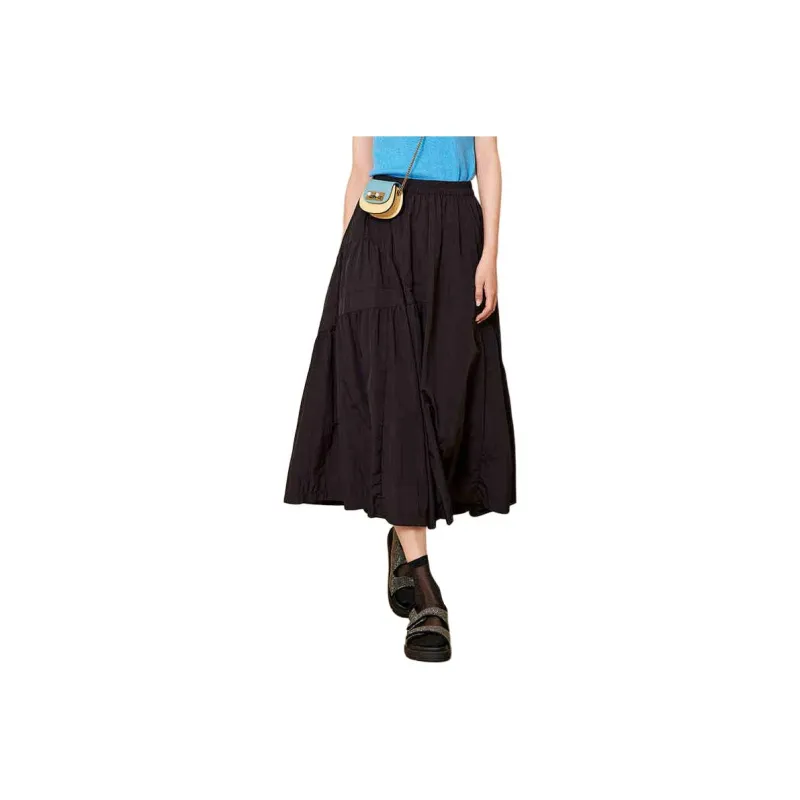 VILAN Casual Long Skirts Women's Night Black-0
