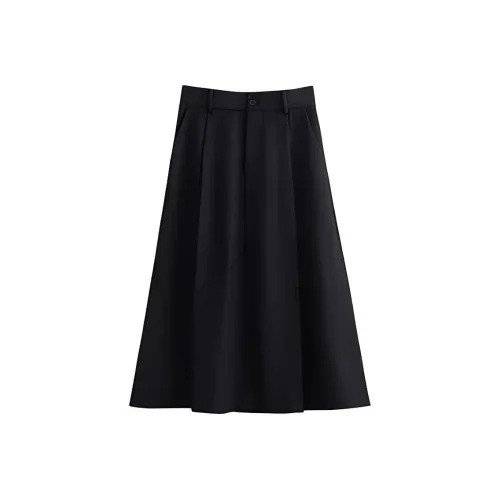 Toyouth 블랙 여성 캐주얼 롱 스커트