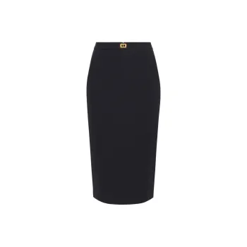 Elisabetta Franchi Logo Plaque Midi Pencil Skirt
