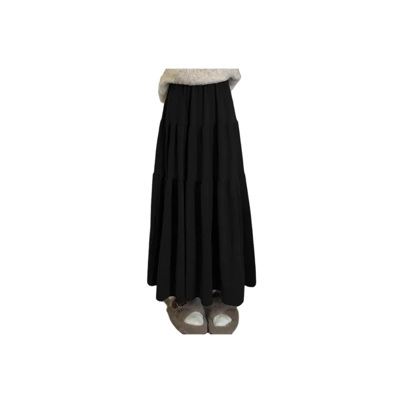 Ya Sheep People Casual Long Skirts Women's Black-0