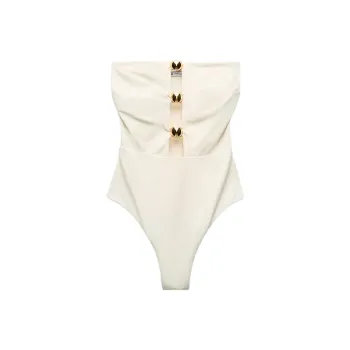 ZARA One-piece Swimsuit Women's Raw White