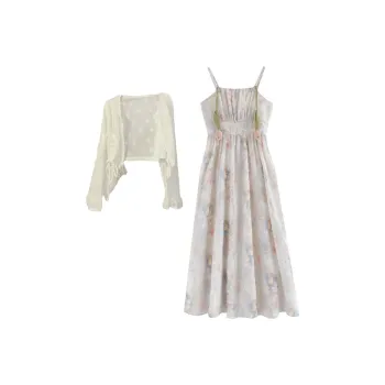 Yvetteclassic Skirt Set Women's White Cardigan/Multicolor Camisole