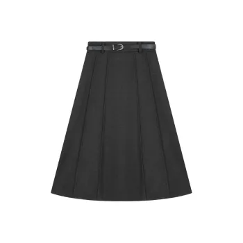 IHIMI Casual Long Skirts Women's Charcoal Gray