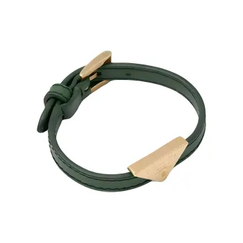 PRADA Leather Wristbands Unisex Green