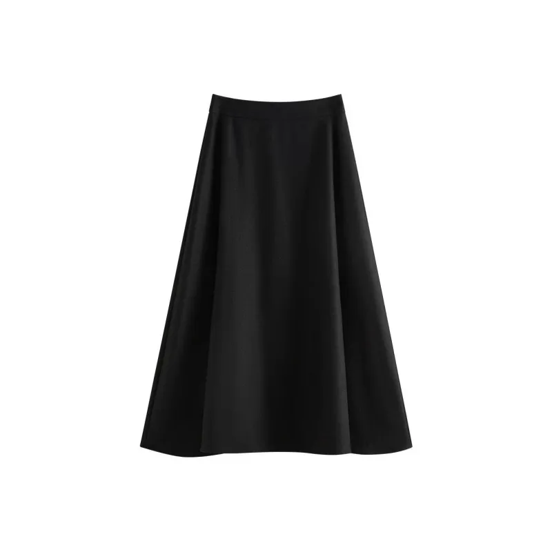 FANSILANEN Elegance Commute Thickened A Line Casual Long Skirt Women's-0
