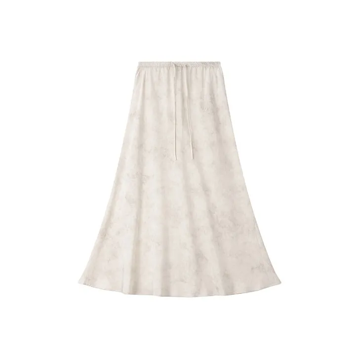 ATUXIU 2025 Spring Summer High Rise Slimming Mid Length Casual Long Skirt Women's-4