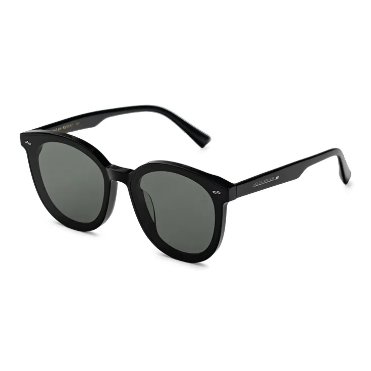 HELEN KELLER Plate Frame Round Sunglasses Unisex-7