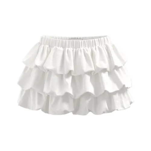 URBAN REVIVO Casual Short Skirts Women's Raw White