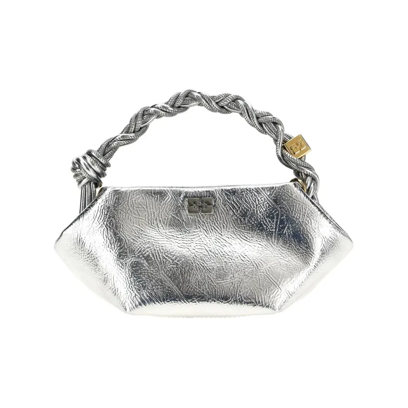 GANNI Leather One Shoulder Handbag Mini Women's Silver-0
