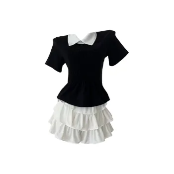 AURORA MUSE Skirt Set Women's Black White