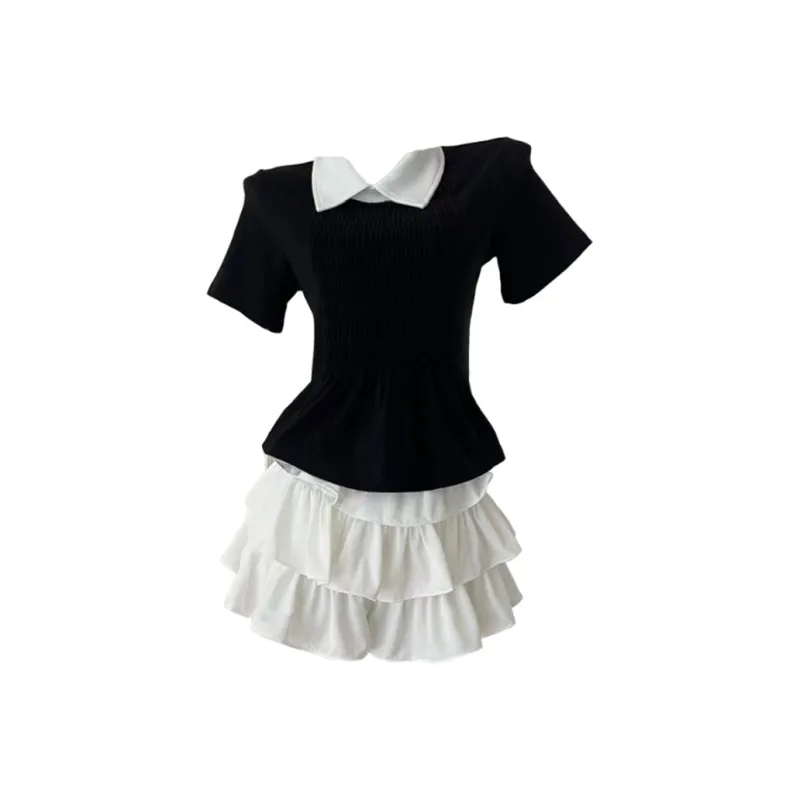 AURORA MUSE Skirt Set Women's Black White-0