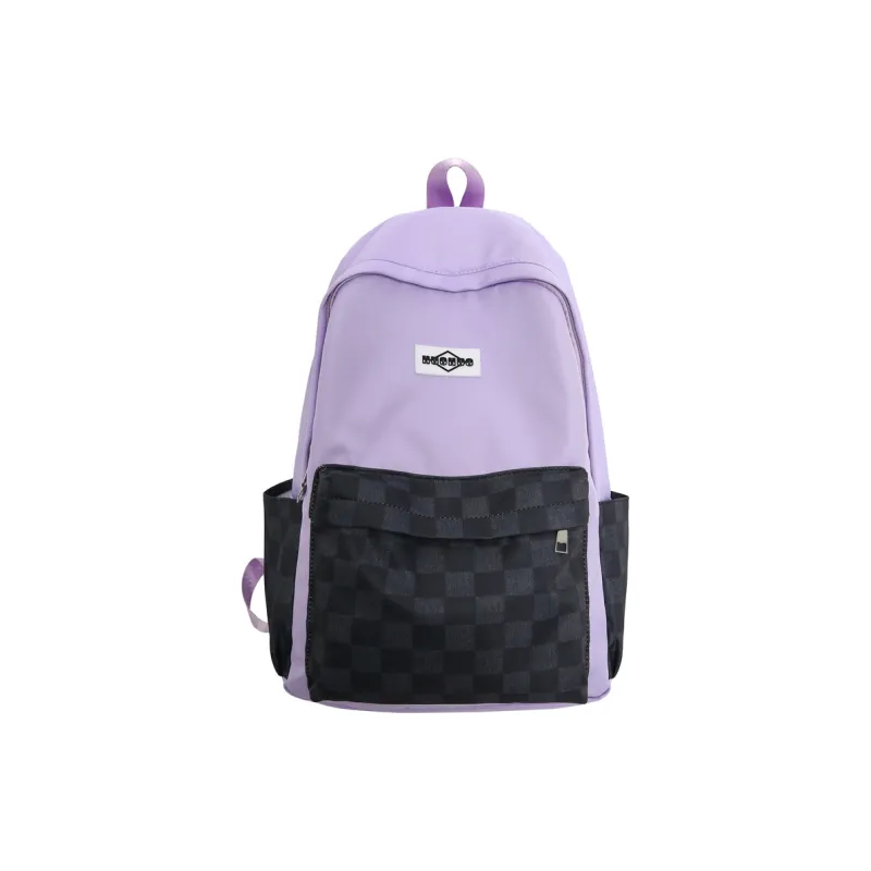 AIBAG Nylon Backpack Unisex Black/Pink/Purple/Dark Blue/Navy Blue-12