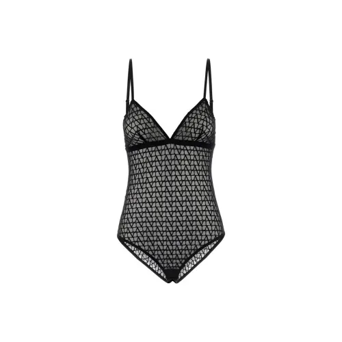 Valentino Mesh Monogrammed Bodysuit