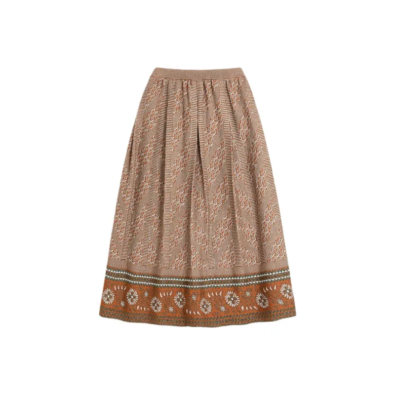 Valentino Casual Long Skirt Women's Ginger Orange-0