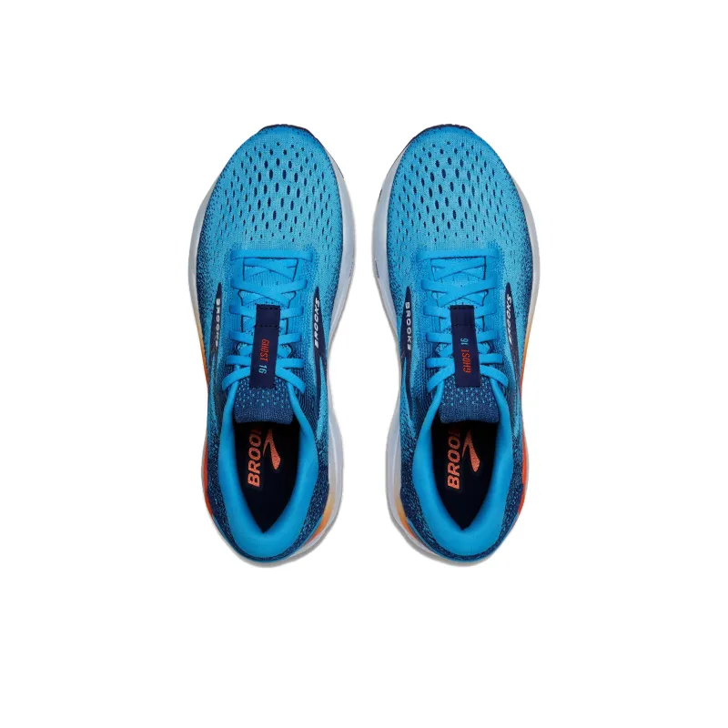 Brooks Ghost 16 Anti Slip Wear Resistant Low Top Running Shoes Men's Blue-3