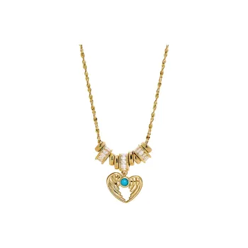 Amber Lollipop Flying Feather Series Zircon Necklaces Women's