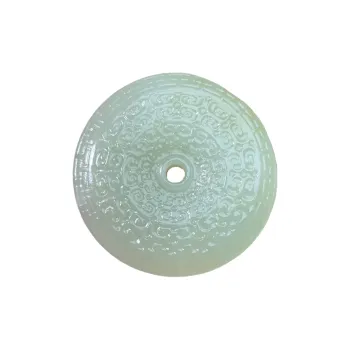 BUDOUXIAOAI Hetian Jade Handheld Piece White Jade/Pale Greenish White Jade Men's