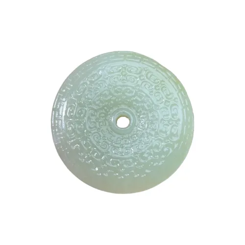 BUDOUXIAOAI Hetian Jade Handheld Piece White Jade/Pale Greenish White Jade Men's