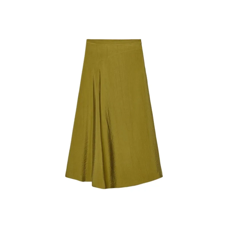 ZARA Casual Long Skirt Women's Olive Green-0