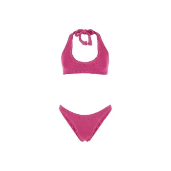 REINA OLGA Pilou Scrunch Halterneck Bikini Set