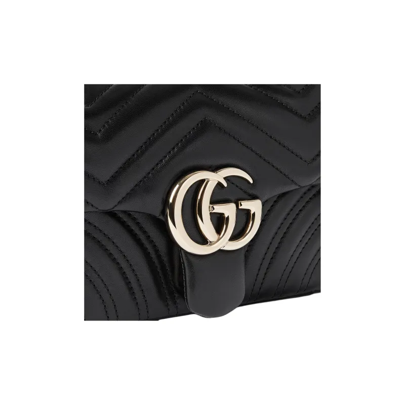 GUCCI GG Marmont Lambskin Shoulder Bag Trumpets Women's Black-6