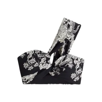 H&M THE WHITE LOTUS Collaboration Bikinis Women's Black/Pattern