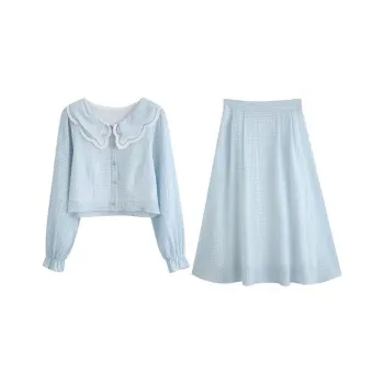 Lookinto Skirt Set Women's Blue