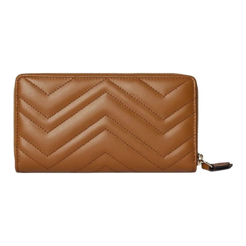 GUCCI GG Marmont Leather Wallet Women's Brown-2